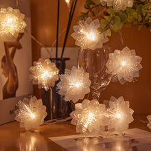 新款LED光纤花朵彩灯串节日装饰圣诞节布置创意发光彩灯批发