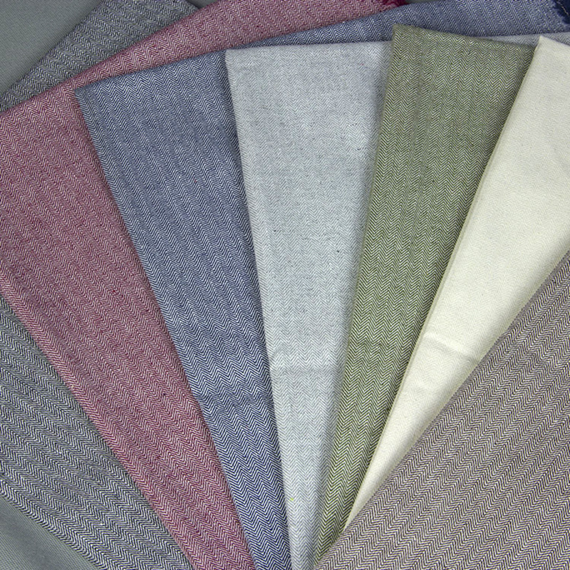 厂家现货 服装面料 涤棉麻纯色人字斜色织布桌布窗帘亚麻布料 017