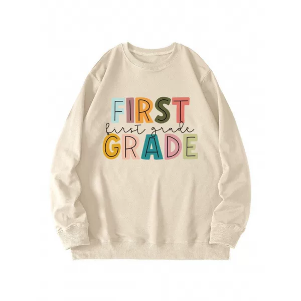 European and American Cross-border Fashion Round Neck Sweat Women's First First Grade Autumn and Winter Long Sleeve in stock