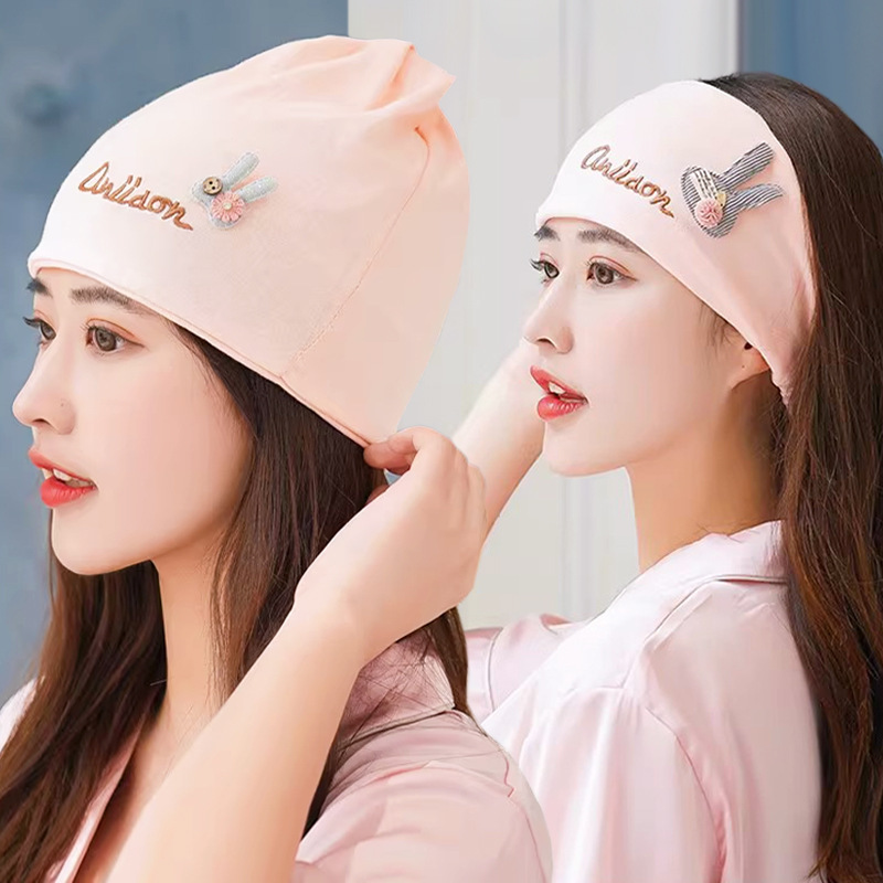 [Baby's Journey] Moon Hat Spring, Summer, Autumn and Winter Thin Women's Pure Cotton Headscarf Spring, Summer and Autumn Windproof Hair Band