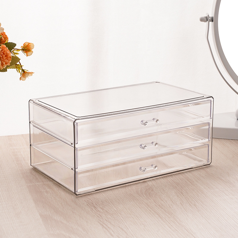 Caja de almacenamiento de joyas transparente multicapa ins collar anillo pendientes pendientes de tocador joyas caja de acabado a prueba de polvo