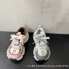 网红爆款卡通挂件韩范风经典厚底老爹鞋2025年秋冬男女童运动鞋批