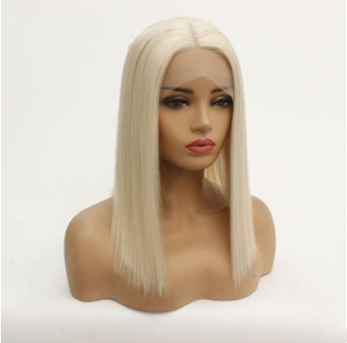 Moda europea y americana 0809 # color de hombro cabello recto fibra química frente encaje mitad mano tejida cubierta de cabeza comercio exterior LW0110