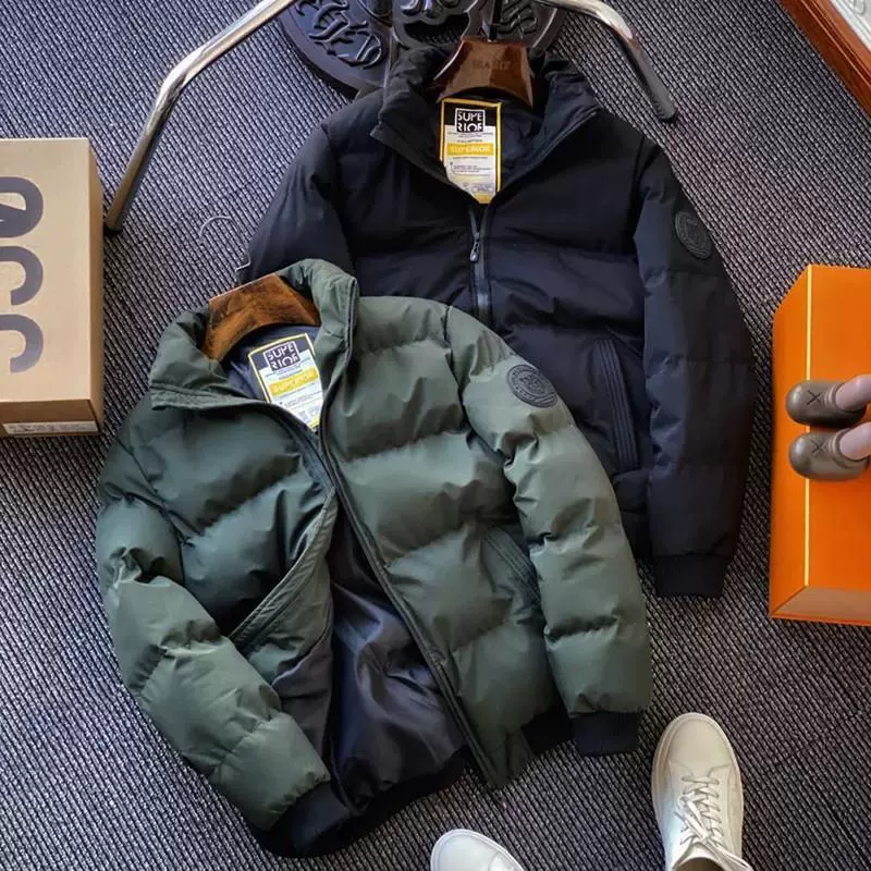 Мужское зимнее хлопковое пальто, новинка 2022, пуховое хлопковое пальто, мужское хлопковое пальто, свободное теплое зимнее модное пальто с вертикальным воротником