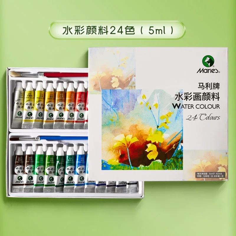 Marley watercolor paint set is washable, non-toxic, and suitable for beginners in kindergarten. It i