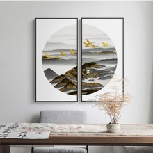 新中式装饰画禅意山水画客厅茶室水墨沙发背景墙书房玄关中式挂画
