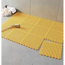漏水垫垫高卫生间防滑垫地面小孔垫子满铺地板块厨房地垫黄色商用