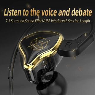 【新款私模】UT-01电脑游戏耳机7.1声道USB接口有线带麦重低音乐