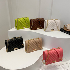 Chic Diamond-Grid Chain Bag for Women 2024 New Fashion Small Square Bag, Unique and Versatile Crossbody Bag, Casual Shoulder Bag