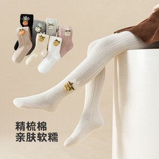 Cross-border source children's pantyhose spring and autumn leggings for girls wear outside small and medium-sized children's pantyhose white leggings