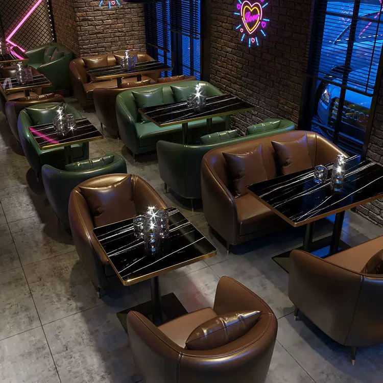 厂家直销复古咖啡厅卡座沙发工业风酒吧沙发清吧西餐厅休闲餐桌椅