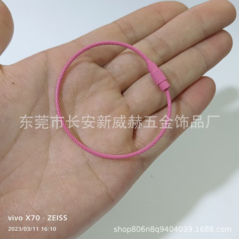 現物カラー塗装ワイヤーリング塗装ワイヤーリングステンレスワイヤーリングロープキャンディー色ワイヤーロープ|undefined