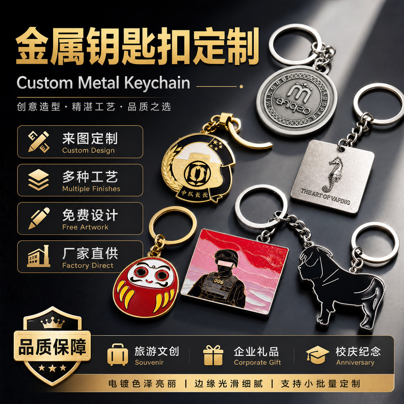 Creative Metal Keychains, Customized University Anniversary Backpack Pendants, Key Chains, Tourist Attraction Cultural and Creative Gifts, Custom-Made Creative Metal Keychains, Customized University Anniversary Backpack Pendants, Key Chains, Tourist Attraction Cultural and Creative Gifts, Custom-Made