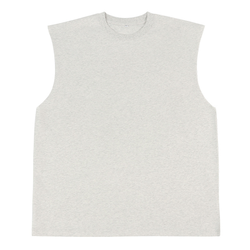 High Street marca de moda sin mangas deportes pesado chaleco suelto puño Chaleco de color sólido neutral hip hop chaleco