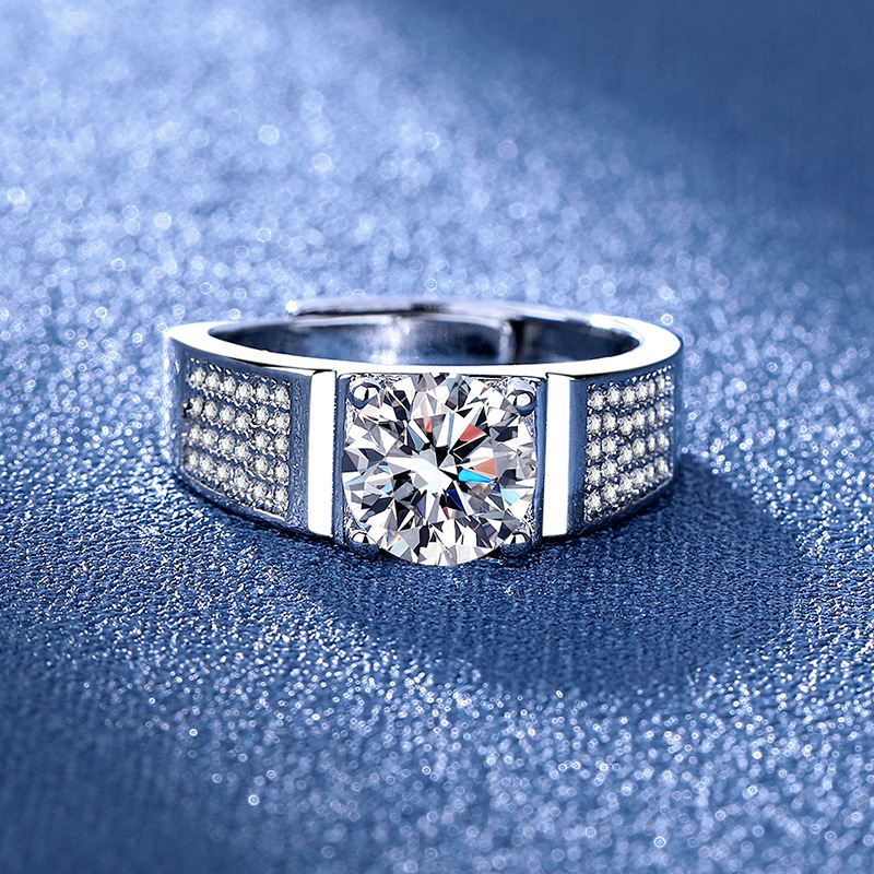 Herre ring justerbar elegant med diamanter modesmykker_voghion.com