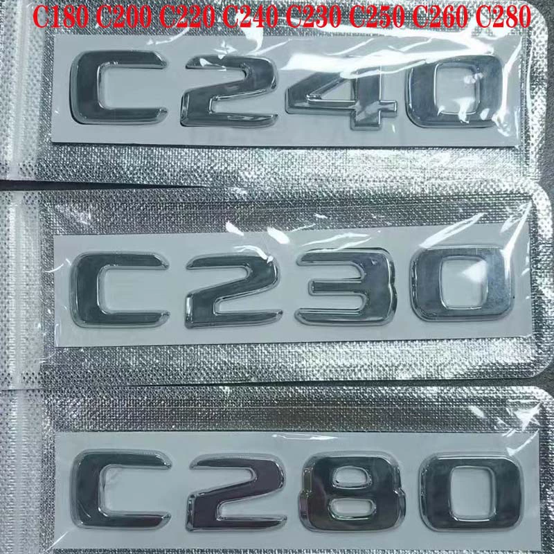 Подходит для новых моделей Mercedes-Benz C180, C200, C220, C230, C240, C250, C260, C280: декоративные элементы с буквами и цифрами.