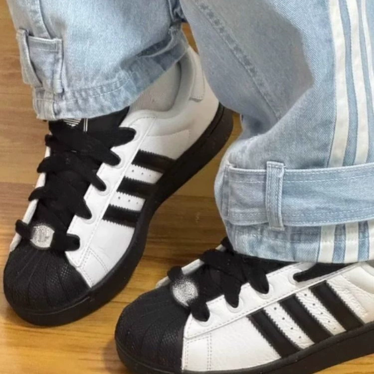 Кроссовки повседневные Superstar shell-toe (унисекс), классические чёрно‑белые, размеры 36–45
