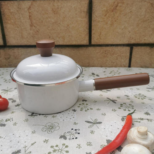 Korean enamel enamel thickened single-handle milk pot enamel pot soup pot induction cooker gas pot can cook medicine and milk bottle