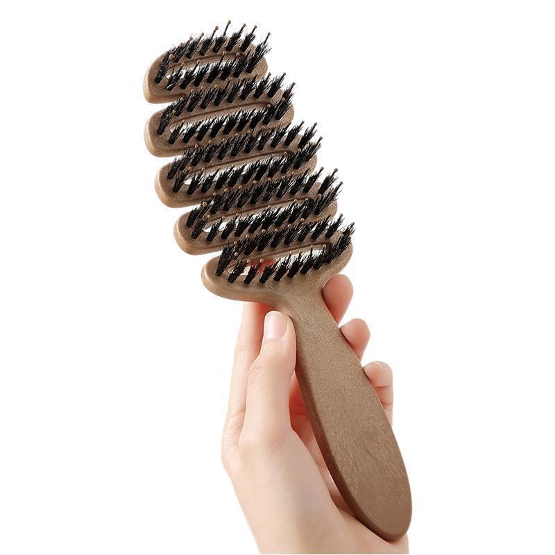 松ぼっくり猪毛ヘアケアコーム、ふわふわ加工品、頭部マッサージ、大きなカーブヘアスムージングコーム、ネット有名人コーム、カーリングヘアコーム|undefined