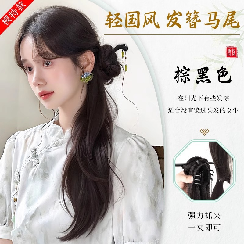 Nuevo estilo chino falso clip de cabello de cola de caballo bola en un clip de agarre antiguo adornamiento de cabello chino cheongsam francés clip de cabello