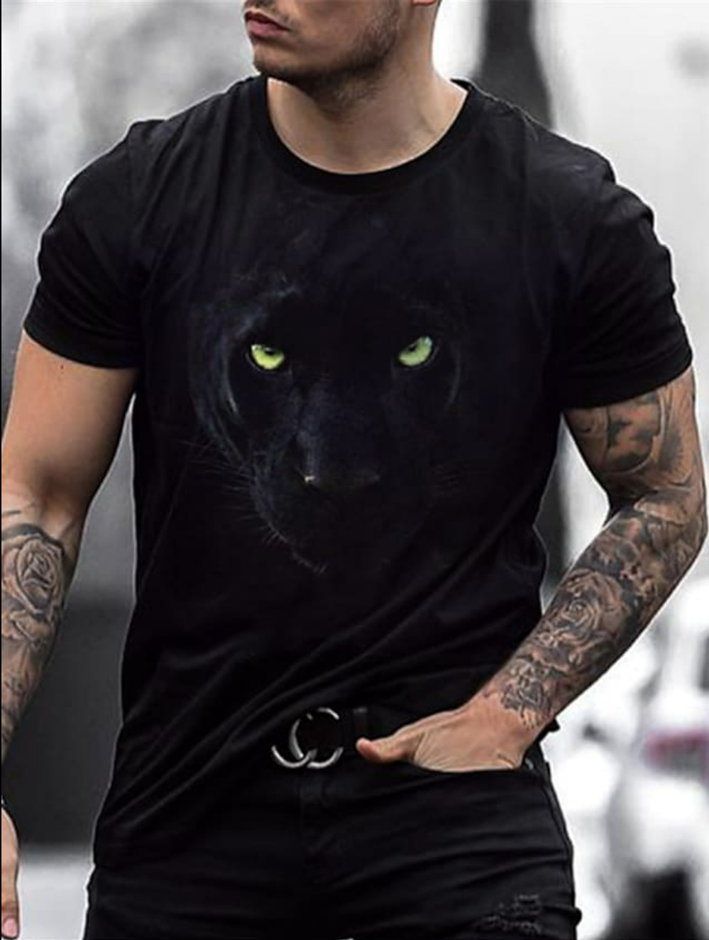 2024 summer casual men's 3D short sleeved Little Bee printed T-shirt for men_voghion.com
