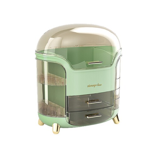 Large Capacity Transparent Cover Storage Box for Cosmetics, Skincare Products, Lipsticks, Brushes, Dustproof Organizer