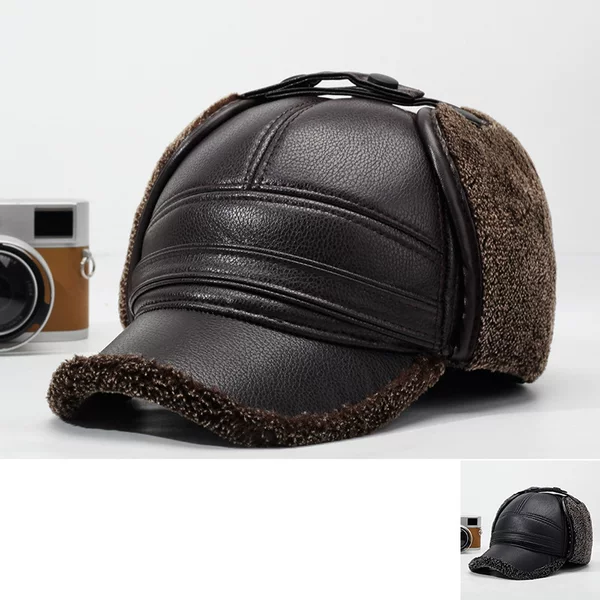 Arctic Velvet Winter Middle-aged and Elderly Dad Lei Feng Cap Men's Winter Ear Protection Warm Old Man Cap Winter Hat