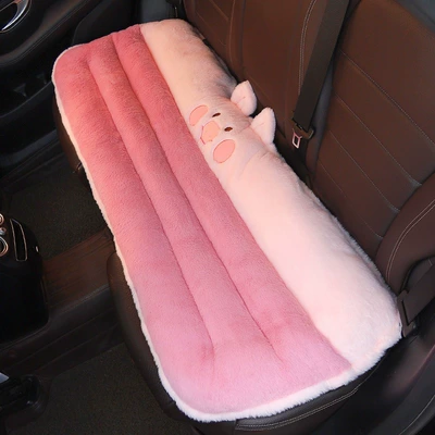 Multi-function pad, Car Seat Cushion Winter Plush - pink-pig-rear-bench-seat-cushion