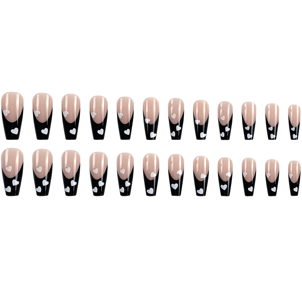 Transfronterizos dulces parches de manicuría retro temperamento francés elegante desgaste de uñas adornos de amor simple sensación de uñas falsas image 6