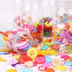Factory direct sales, colorful mixed cartoon resin buttons, kindergarten stickers, children's plastic buttons, round