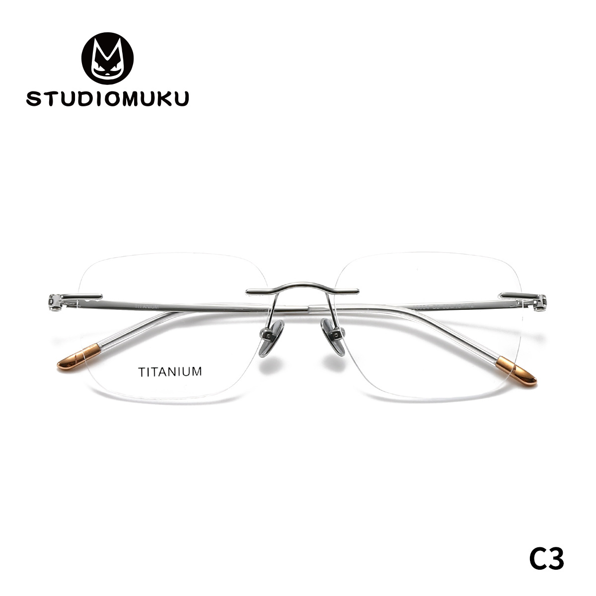 STUDIOMUKU gafas de madera cool marco de gafas de miopía cuadrada sin marco simple con marco de gafas de negocios para hombres y mujeres
