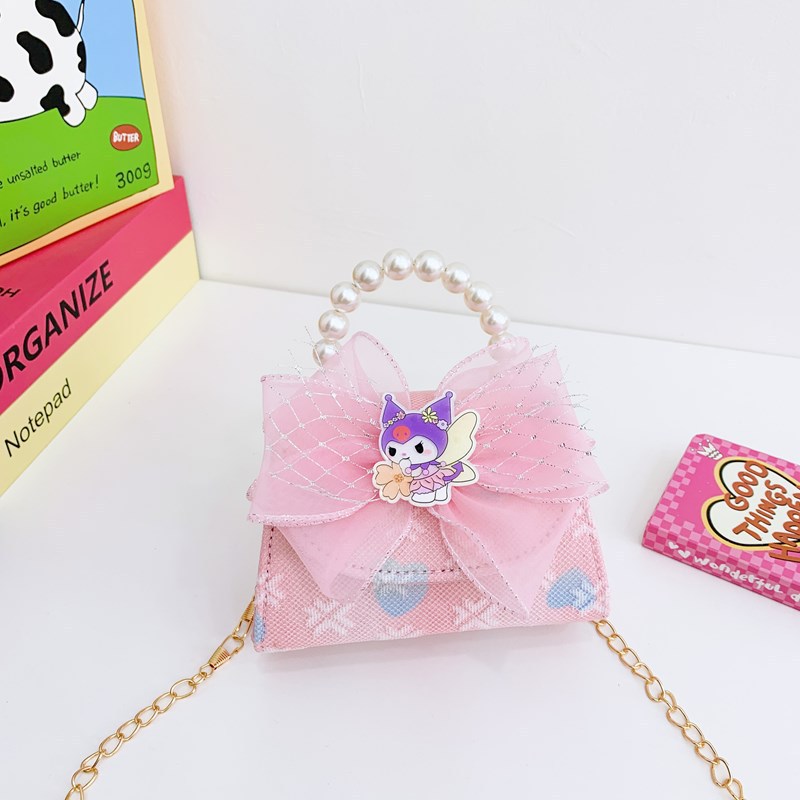 Bolsos infantiles, bolsos de moda princesa de perlas, bolsos de cambio de chicas lindas, bolsos de hombro de encaje