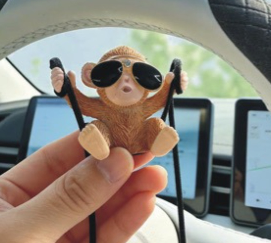 Cross-Border Hot-Selling Car Accessories, Rearview Mirror Hangings, Home Decor Dolls, Cartoon Cute Little Monkey Hangings