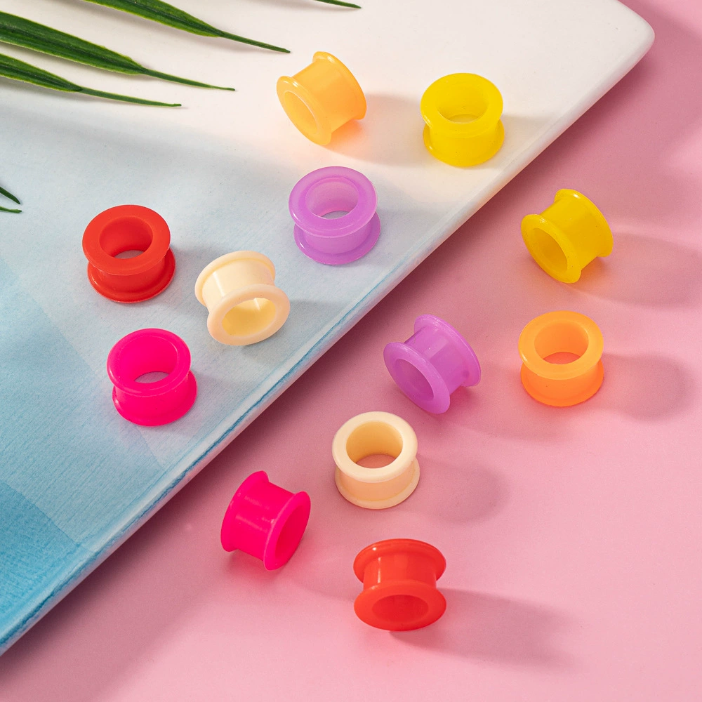 Silicone Ear Tunnel (Zhihao) Multi-Color Body Jewelry, Sizes 3–40 mm, Lightweight
