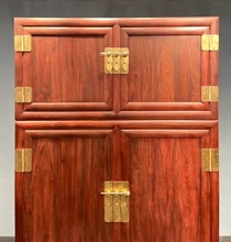 赞比亚血檀非洲小叶紫檀两组合素面独板顶箱柜大衣柜仿古红木家具