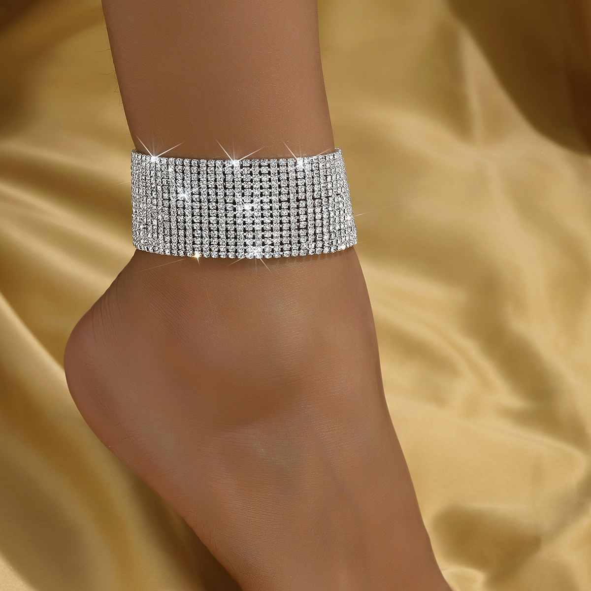 Joyas transfronterizas europeas y estadounidenses estilo nacional de moda microdiamantes con dedos de pie adornados temperamento universal conjunto de cadenas de tobillas mujeres