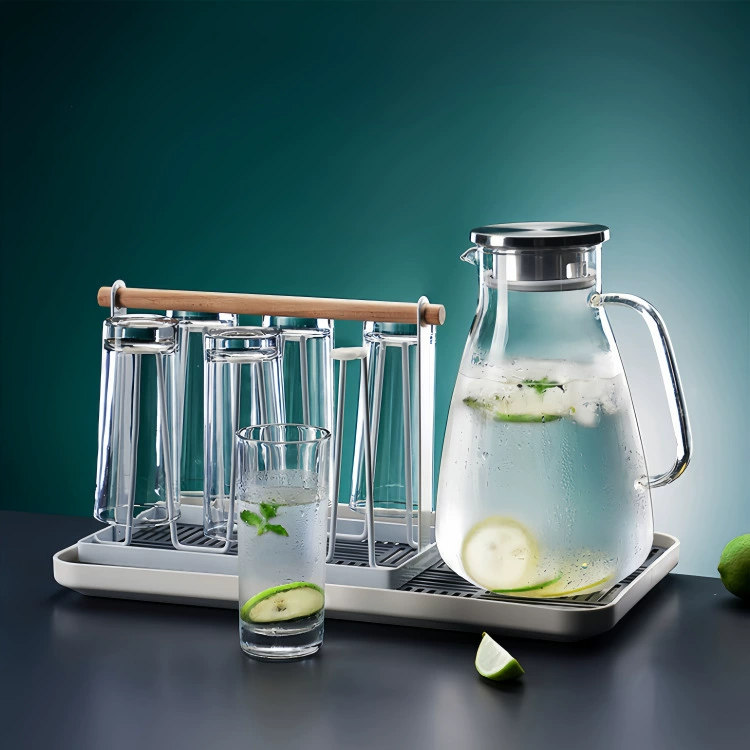 Transparent glass capacious teapot