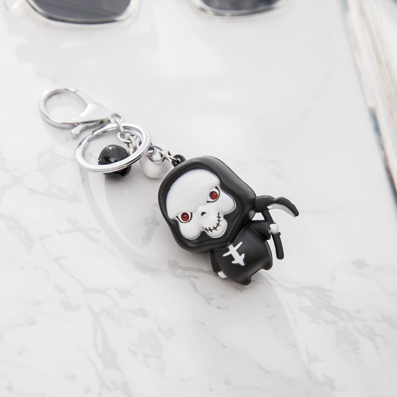 Halloween Reaper Car Llavero Ghost Brillante Tricky Spoof Sound Colgante Halloween Creative Bag Colgante