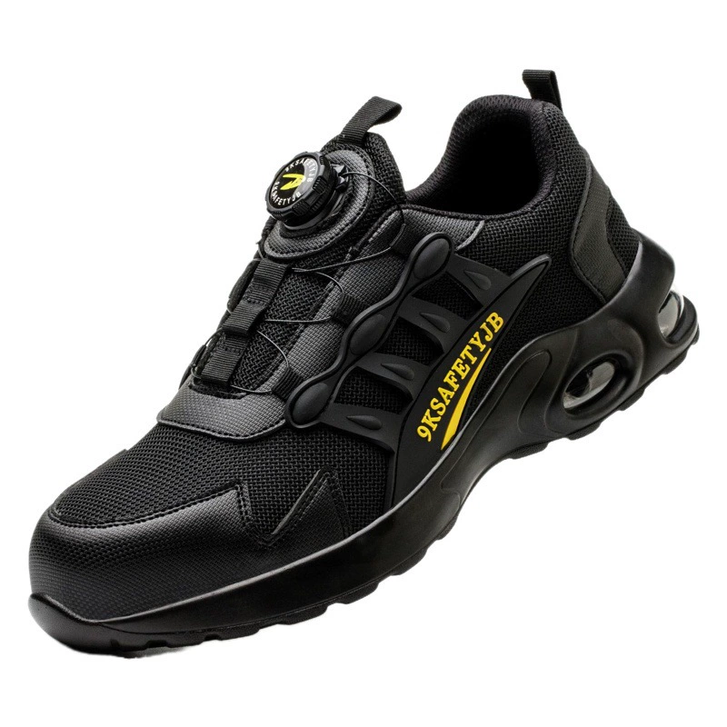 Мужская защитная обувь для ленивых, летний стиль, защитная обувь с вращающейся кнопкой, рабочая обувь для строительной площадки с защитой от ударов и проколов.