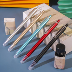 New click pen with dark tip 0.38 ultra-fine student daily calligraphy practice writing ink cartridge pen
