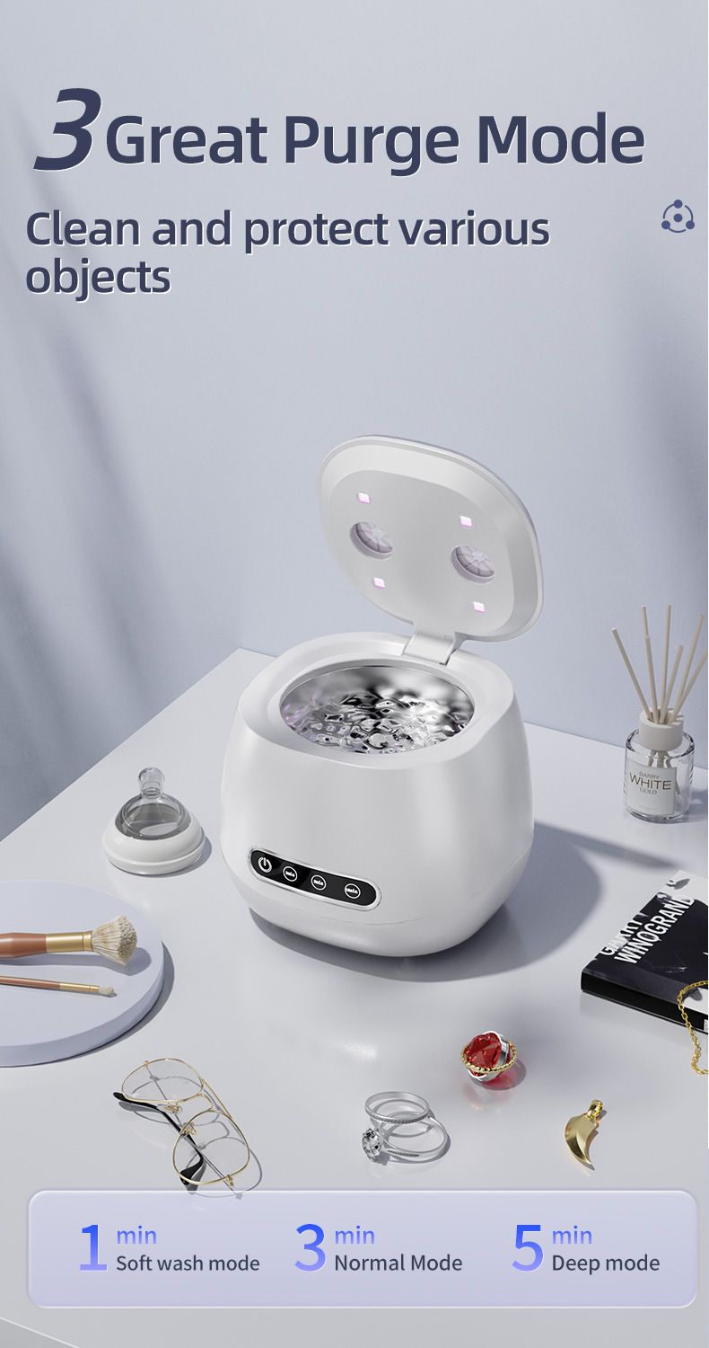 Portable Ultrasonic Retainer Cleaner with UV Light Sterilizer