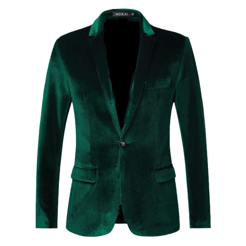 boy 2025 New Foreign Trade European And American's Casual Slim Fit Velvet Blazer Small Suit Trendy Youth Formal Wear For_voghion.com