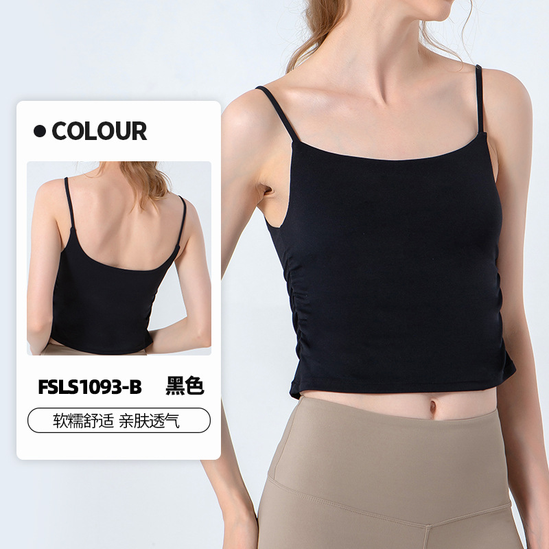 Lulu ropa interior deportiva de una pieza para mujer cintura plisada entrenamiento fitness sujetador sexy sling yoga chaleco