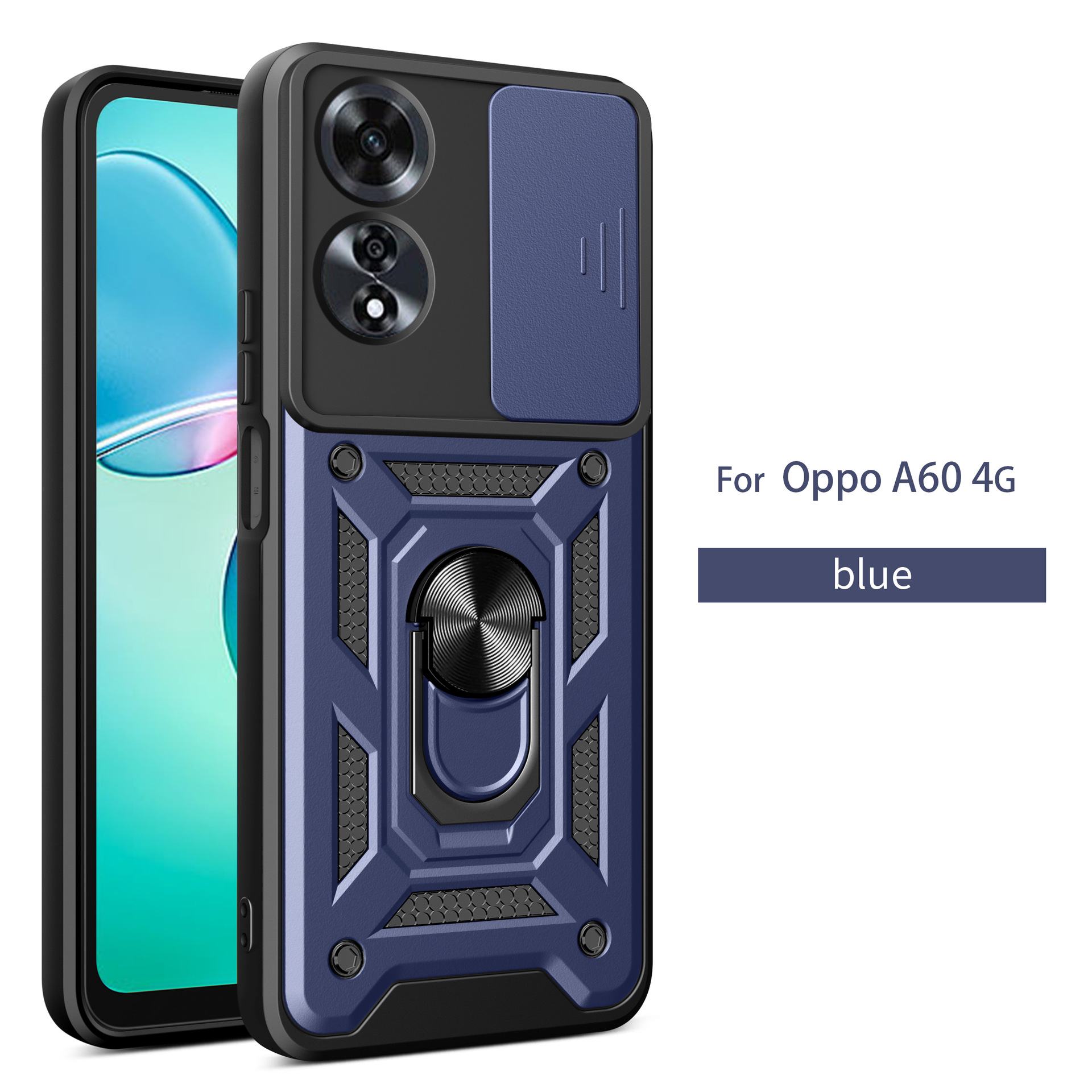 TPU + PC 2 - en - 1 OP A60 caja de teléfono móvil de ventana de alta calidad 360 soporte giratorio contra caídas sargento