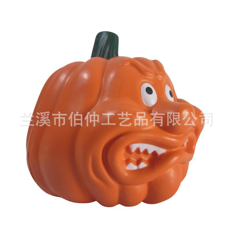 跨界热卖商品PU蔬菜南瓜挤压球聚按酯PU儿童成人握挤压球印刷loog