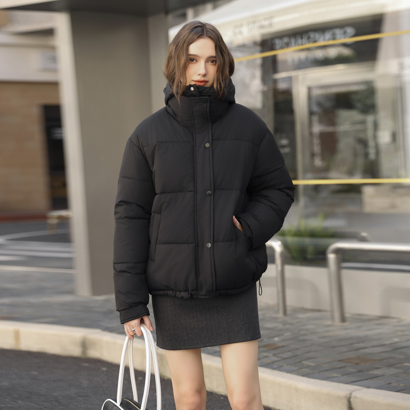 棉衣女拆卸帽2025冬季羽绒棉服韩版宽松双面穿加厚短款小棉袄外套|undefined
