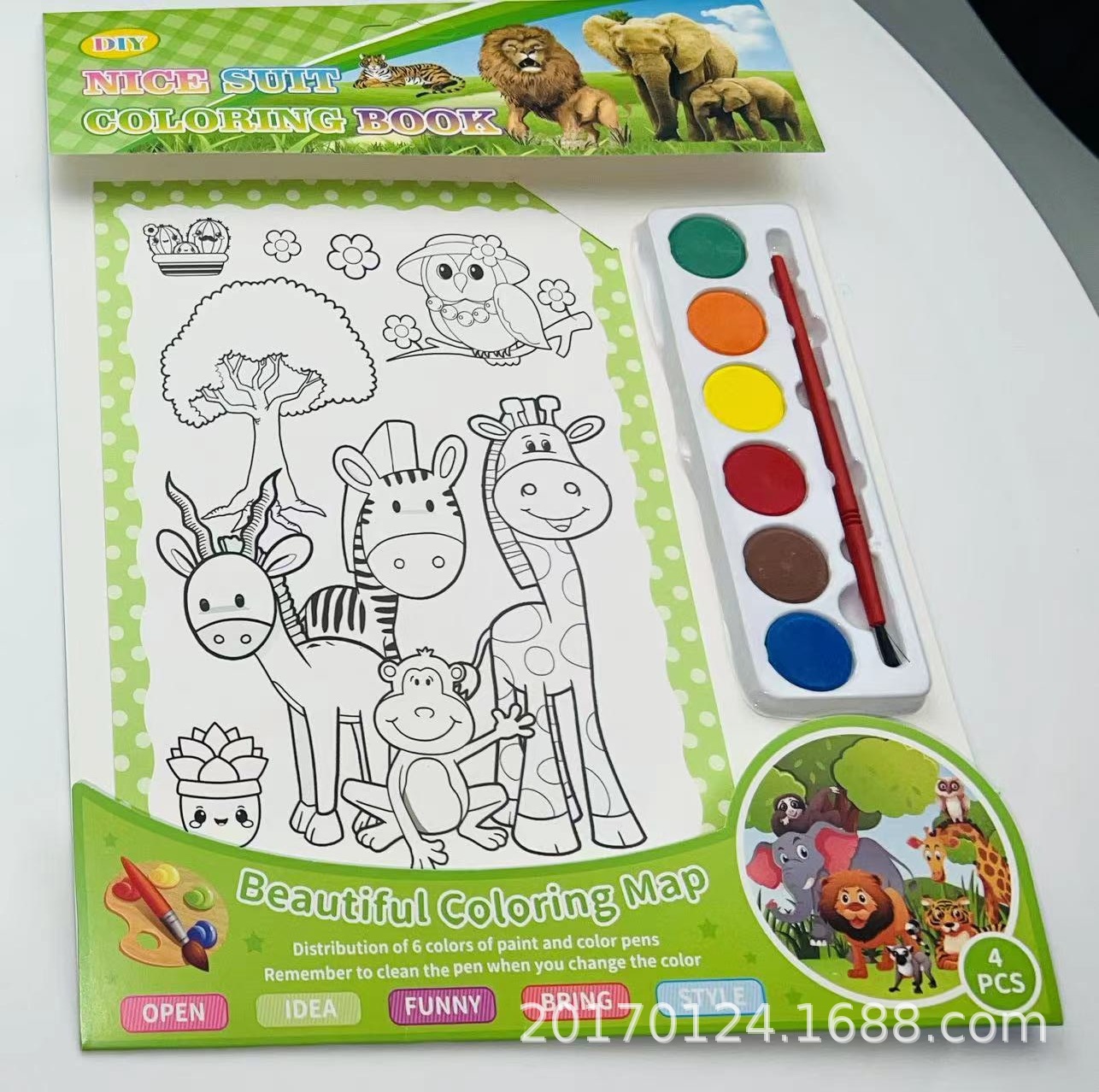 Pintura propia de los niños acuarela graffiti coloración pintura versión bebé para colorear Parque puesto de juguete mercado nocturno al por mayor