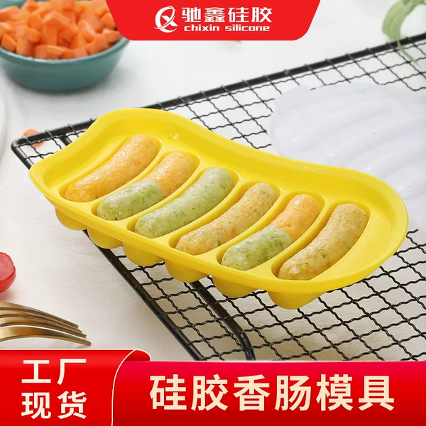 Steamed Cake Mold for Children, Ham Hot Dog Baking Oven Sausage Tray, Baby Food Mold, Silicone Sausage Mold for Home Use