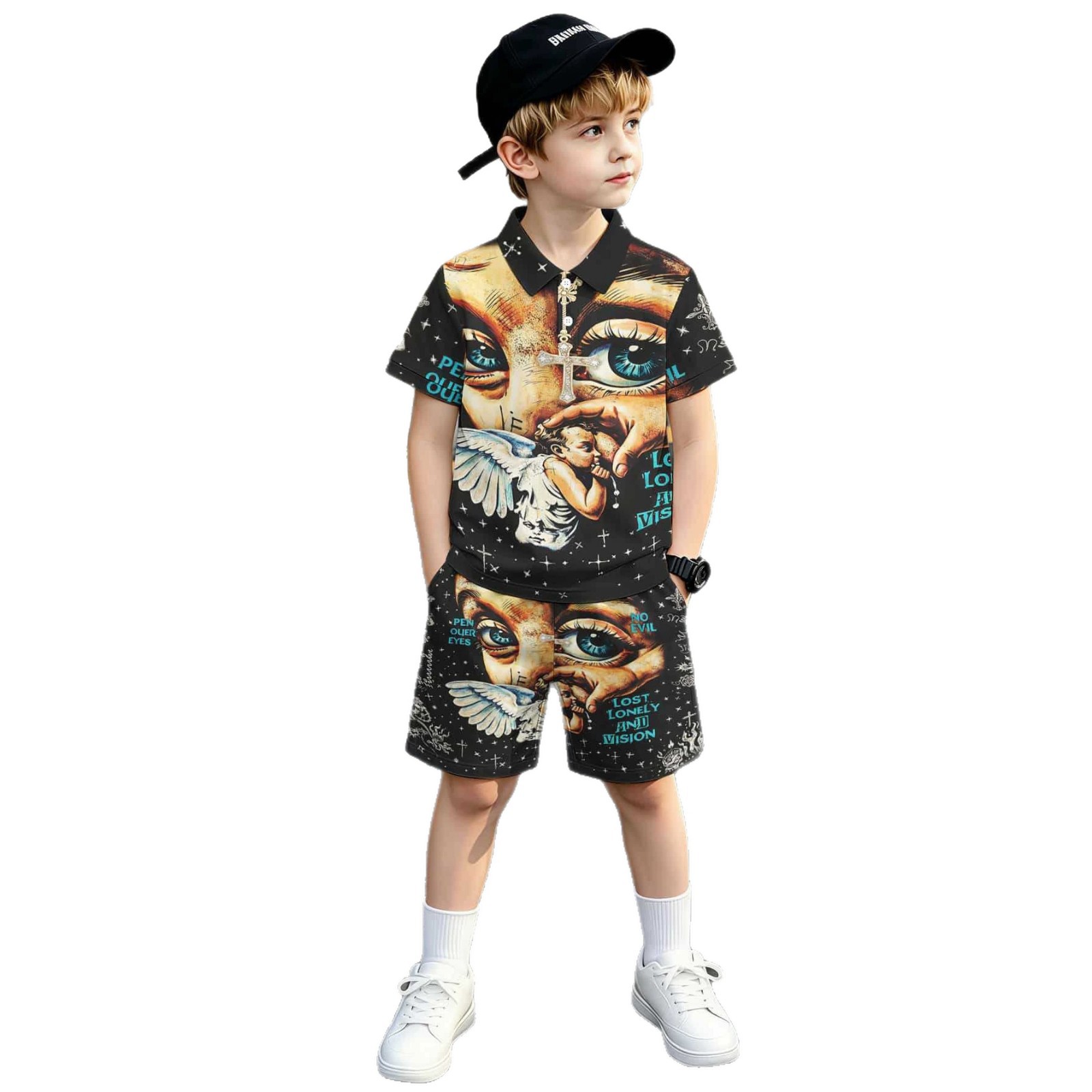 Ensemble de polos pour garçons, style ethnique européen et américain, impression 3D, collection 2026_voghion.com