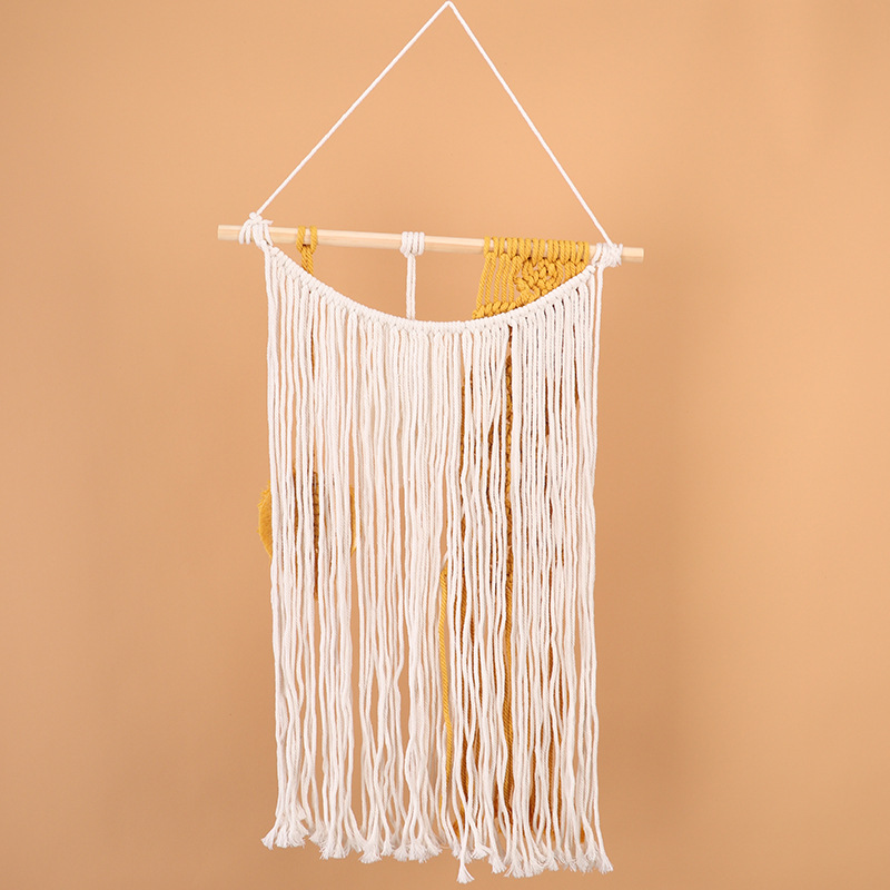 (2개) 보헤미안 손으로 짠 태피스트리 다채로운 잎 벽 교수형 거실 유명한 보헤미안 술 벽 장식